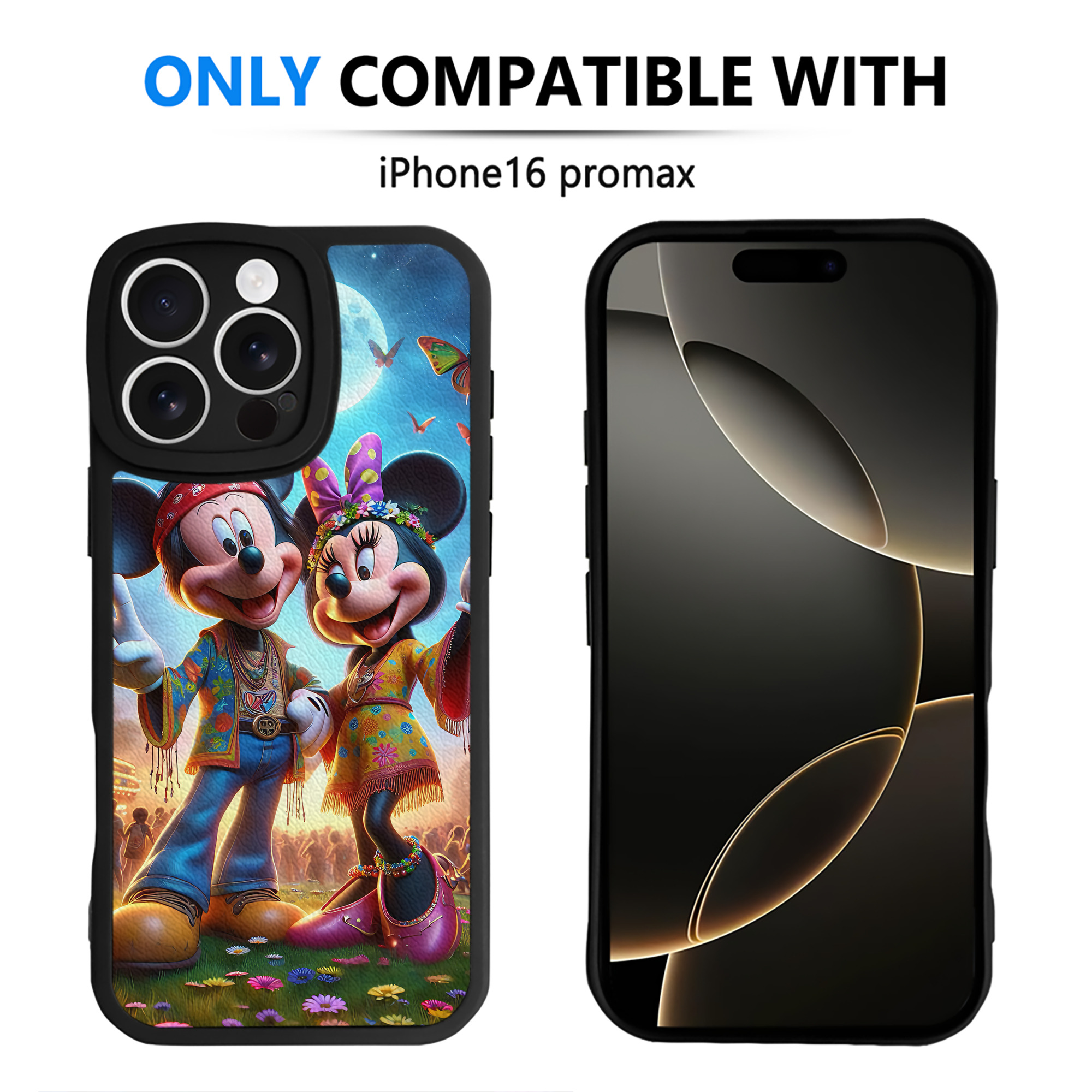 （画像用） ミッキーマウス Mickey Mouse 【iPhone 16シリーズ対応】シリコンスマホケース（レザー調） 材質：シリコン